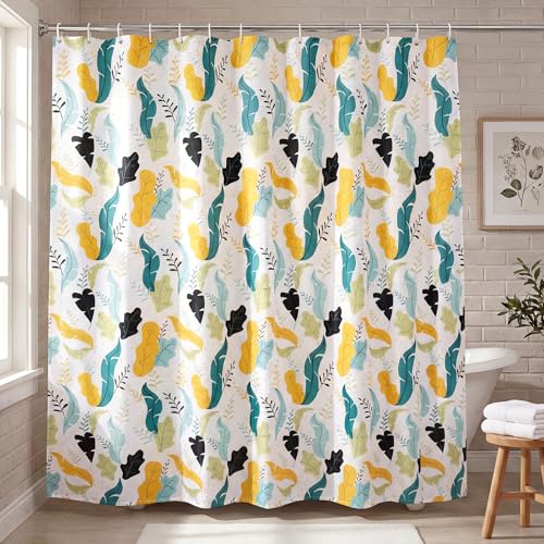Image of Decor & More Polyester Shower Semi Sheer Curtain ||200 * 180 Cm Bathroom Shower Curtains with 12 Hooks Included || Waterproof Shower Curtains for Bathroom, Hotels & Spa || Set of 1
