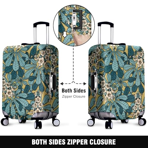 Travel Luggage Cover Suitcase Protector Scratch-Resistant Fit, Not Included Suitcase Blue White Flowering Plant XL2
