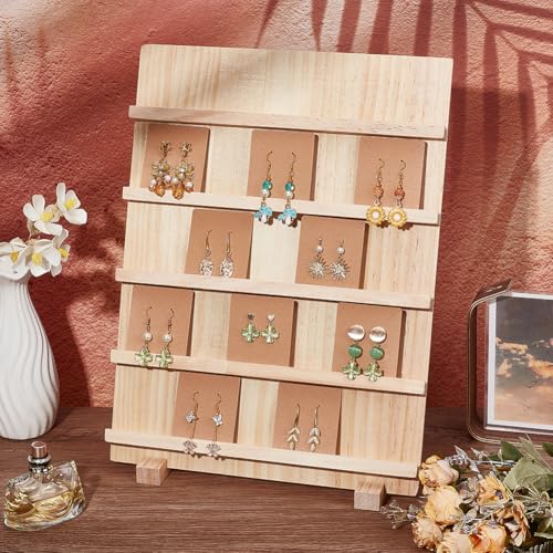 Présentoir à bijoux avec fentes amovibles pour cartes et boucles d'oreilles