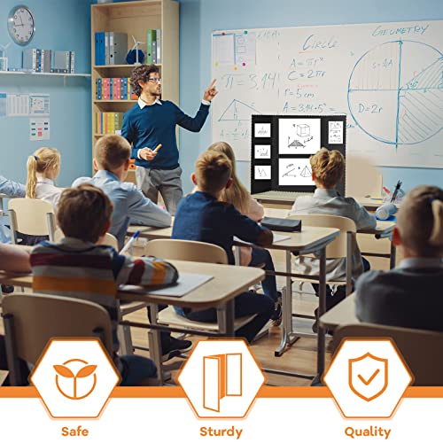 Image of Henoyso 8 Pcs 14 x 22 Inch Black Tri Fold Poster Board Bulk for Display | Science Fair Project, Classroom Display Paperboard, Single Wall Build, Lightweight Presentation Board, 3 Panels
