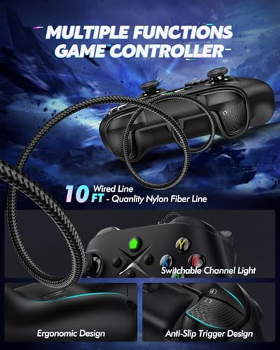 Unihow Wired Gaming Controller, Hall Lineness Trigger, Joystick Gamepad With Dual-Vibration Pc Game Controller Compatible With Ps3, Switch, Windows 10/8/7 Pc, Laptop, Tv Box, Steam, Epic, Android Mobile Phones thumb #6