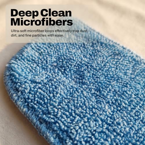 Image of DOMESTICA Wet and Dry Mop Accessory | Microfiber Pads | Reusable, Washable, Compatible with Trio Sweep Wet and Dry Mop | for All Floor Types - White (Pack of 2)