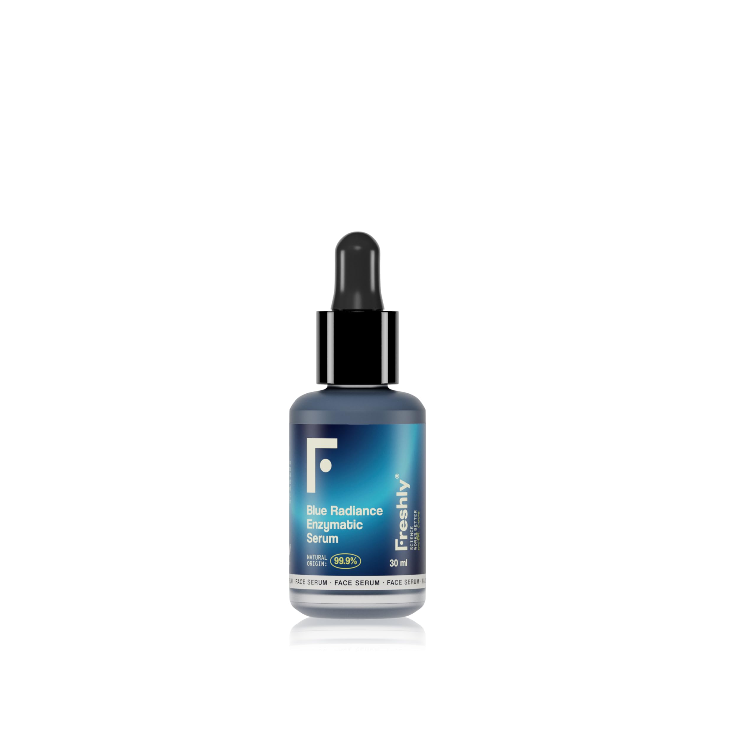 Freshly - Sérum Facial Exfoliante Ácido Mandélico, 15 ml - Blue Radiance Enzymatic Serum - Elimina Puntos Negros y Células Muertas