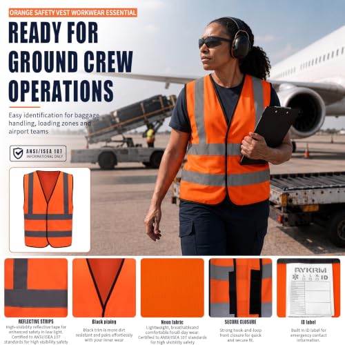 Image of AYKRM 12 colour High visibility viz vest hi vis viz reflective work construction safety vest (XS-8XL)