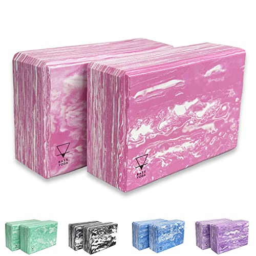 Base yoga Bloque de Yoga - Fuerte/Sólido/Ligero Espuma de Eva Soporte Bloque (Rosa x 2)