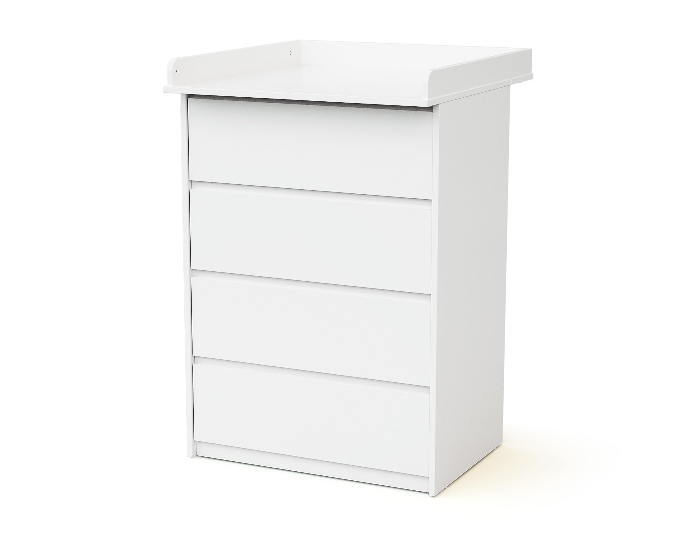 Webaby - Wickelkommode mit 4 Schubladen und Wickeltisch aus Holz, 70 cm UNO - Weiß