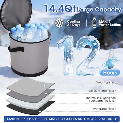 Image of MQ 14 QT Ice Machine for Knee After Surgery, Programmable Timer Gray Nylon Bucket Portable Cold Therapy Machine, Cryotherapy Pain Relief System for ACL Recovery, Sport Injuries