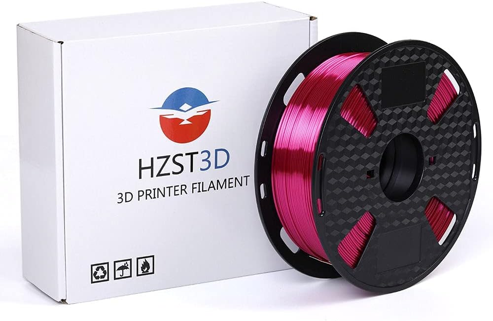Silk Rose Red PLA 1.75 mm 3D Printer Filament 1 KG 2.2 LBS Silky Shiny Rosy Pink 3D Printing Materials PLA Filament HZST3D