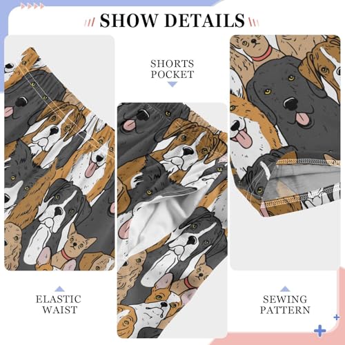 Cute Hand Drawn Dogs Boys Pants for Kids Jogger Pants with Pockets S-XL4