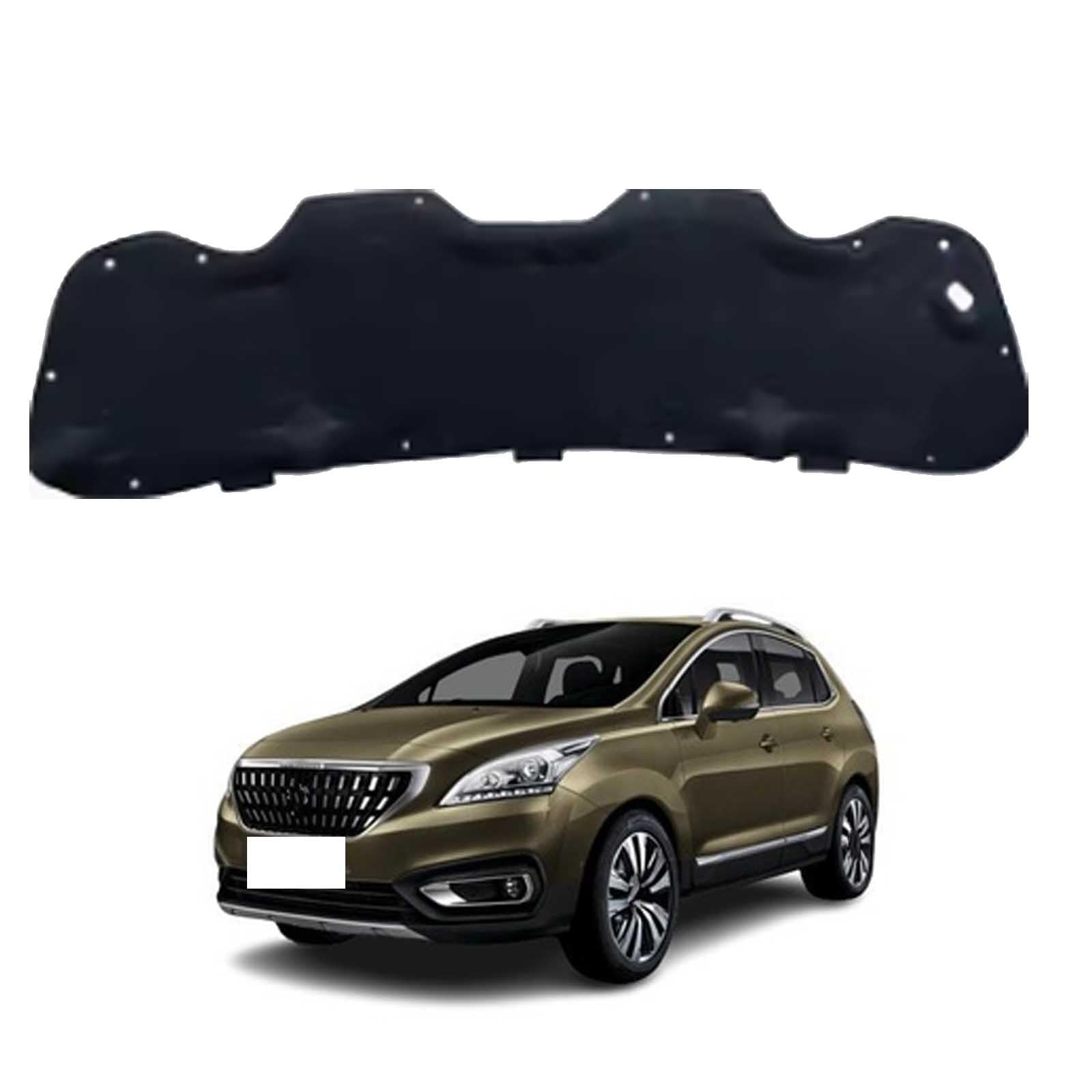 Papep Normal Heat Shield & Soundproof Cotton For Peugeot 3008 2016-2019, Bonnet Engine Insulation Mat, Noise Reduction Thermal Liner Cover For Car Hood