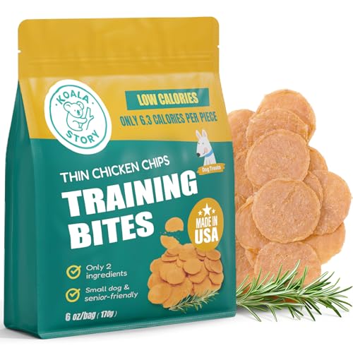 Koala Story Dog Chicken Chips Treat - 6 oz 100% Natural Ingredient Made in USA High Protein Low Calorie Pet Training Chew Jerky Dried Food Healthy Pet Supplies for Medium Large Breeds & Puppy