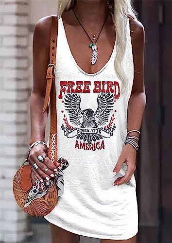 Image of Live Simple Coconut Tree Sleeveless Mini Dress Summer Beach Mini Dress Women's Summer Casual Sexy V Neck Mini Tank Dress