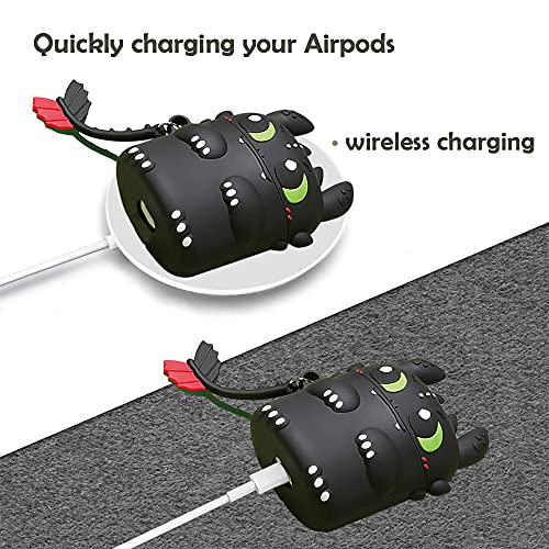 AIYAAIYA 3D Cartoon Silicone Case for Airpods 1, Cute Night Demon Design, Kawaii Design, Waterproof - Image 4