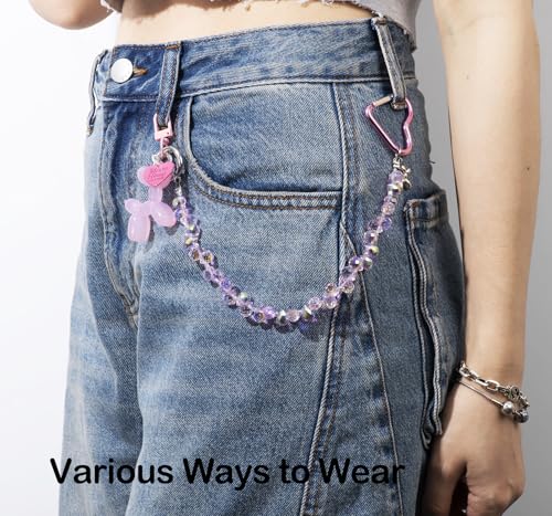 Bag Charms Balloon Dog Keychains for Women Cute Bling Keychain Wristlet, Girly Key Chain Accessories for Handbag Purse3