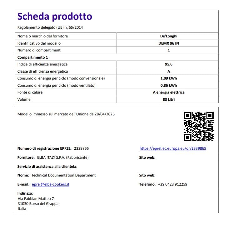 De'Longhi DEMX 96 IN Kuchenherd Induktion 90 cm Multifunktions-Elektrobackofen 4 Zonen Easy Steam Idroclean Inox Energieklasse A
