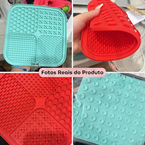 Comedouro Pet Tapete Lambe Lambe Interativo Lento Educativo Para Cães e Gato Silicone Filhote Adulto