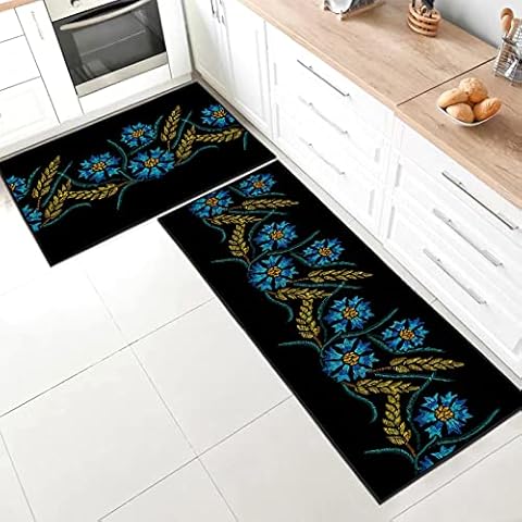 Juego de alfombras de cocina antideslizantes y lavables Cover