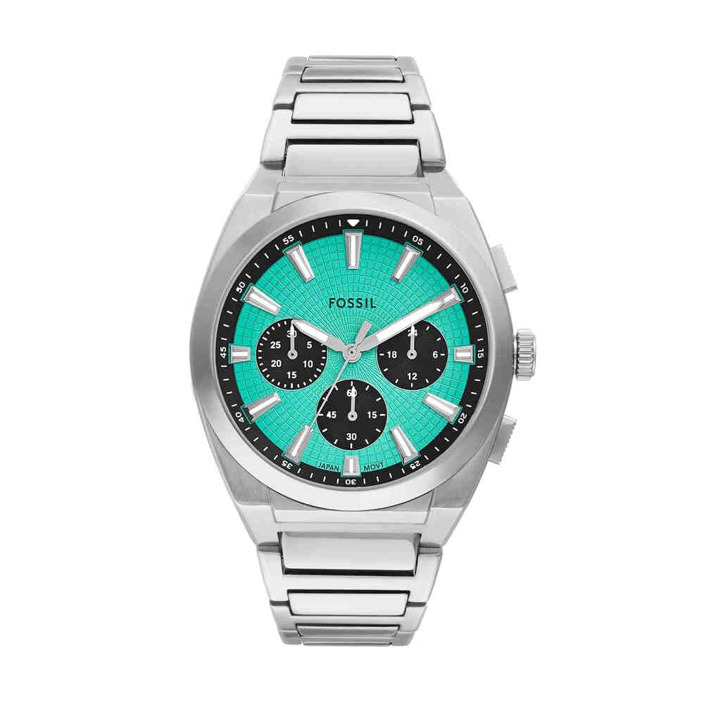 FOSSIL Everett Herrenuhr, Quarz-Chronographenwerk mit Edelstahl- oder Lederarmband