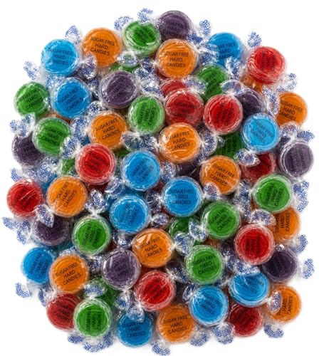 Assorted Sugar Free Fruit and Mixed Berry Hard Candy - 1 lb of Individually Wrapped Fresh Fruit Candy Buttons