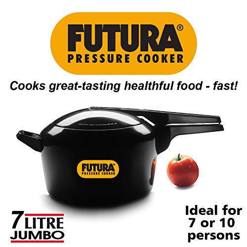 Hawkins Futura Hard Anodized Pressure Cooker, 7 Liter, Black