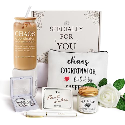 8 regalos de coordinador del caos para mujeres, jefes, compañeros de trabajo, gerentes, oficina, ella, profesora, enfermera, mamá. Regalos únicos para jefe, dama, regalos de agradecimiento, regalos de
