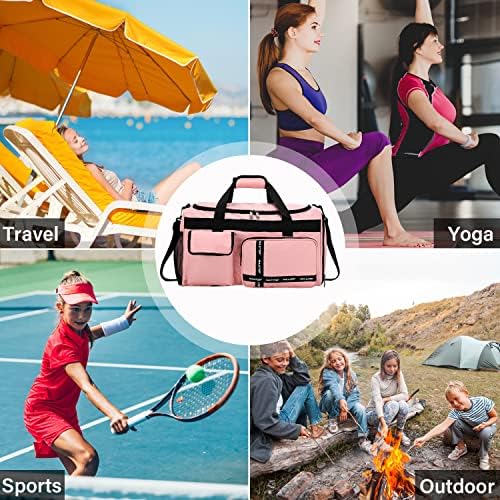 MAXTOP Travel Duffel Bag Large Sports Gym Bags with Shoes Compartment for Men Women Weekender Overnight Bag Pink 7 MAXTOP Travel Duffel Bag Large Sports Gym Bags with Shoes Compartment for Men Women Weekender Overnight Bag Pink