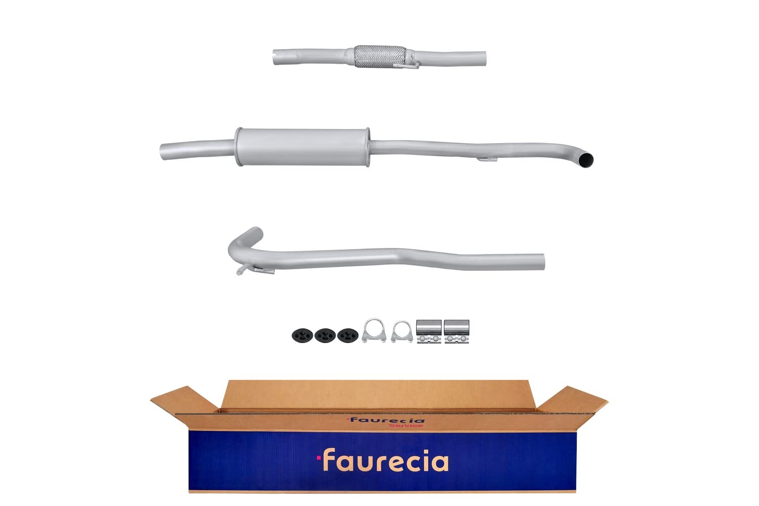 HELLA 8LC 366 023-891 Silenziatore centrale - Easy2Fit® Kit - centro - a tre pezzi/in tre parti - Kit con parti annesse