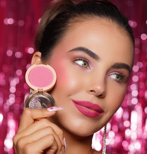 Oulac Barbie Pink Blush Makeup| Highly Pigmented Cream Blush| Natural Matte Glow| Shape & Highlight Face| Cruelty-Free Blush With Rose Oil| Rose Red Blush 4.8G #TOP2