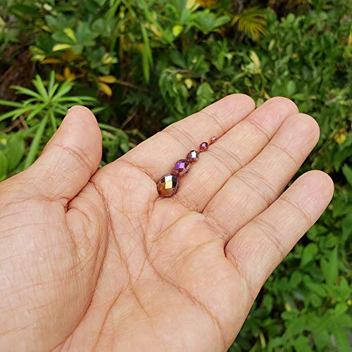 Image of Chengmu Purple Rondelle Glass Beads for Jewelry Making, Faceted Briolette Crytal Spacer Beads for Bracelet Necklace Earring (2mm 4mm 6mm 8mm 10mm Mixed Sizes, 1000pcs)