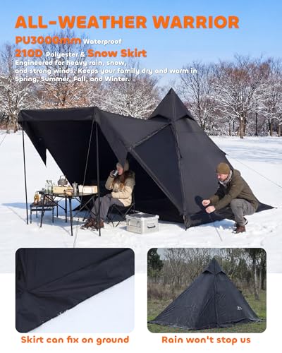 Carpa Teepee para Camping 4-6 Personas Resistente 4 Estaciones miniatura 2