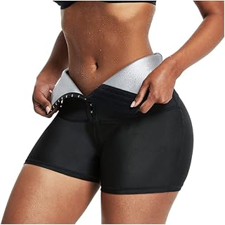 Sauna Thermo Sweat Shorts HIghwaist Tummy control Weightloss Yoga Gym Workout Body Slimming Shorts