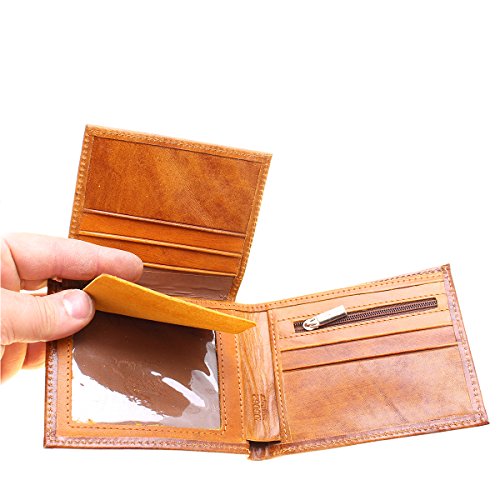 Genuine Leather Farvahar Winged Lion Men Wallet Iranian Persian Art4