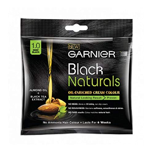 Garnier Black Naturals Hair Color, Shade-1 Deep Black 20ml+20g [Pack of 4]-picture-45