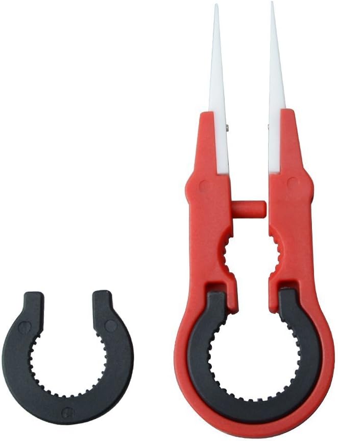 Micro Portable Zirconia Ceramic Pointed Tweezers Precision, Wire Heat Resistant Antimagnetic Tweezers Spanner Tool for Wrapping Coils Adjustment (red)