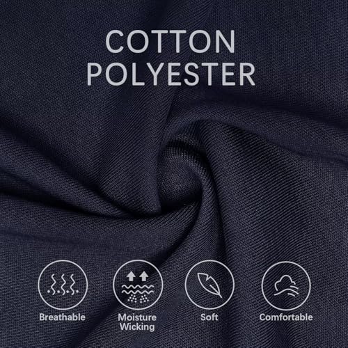 Image of Men's Business Long and Short Sleeve Polo Shirts Mercerized Cotton Blend Casual Stylish Collared Shirts