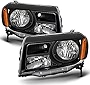 ACANII - For 2012-2015 Honda Pilot SUV Black Housing Headlights Headlamps Assembly Replacement Driver & Passenger Side