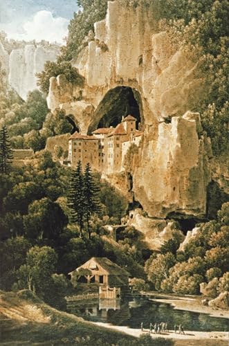 Cuadro decorativo del Castillo de Predjama por Louis Francois Cassas, 60x90cm