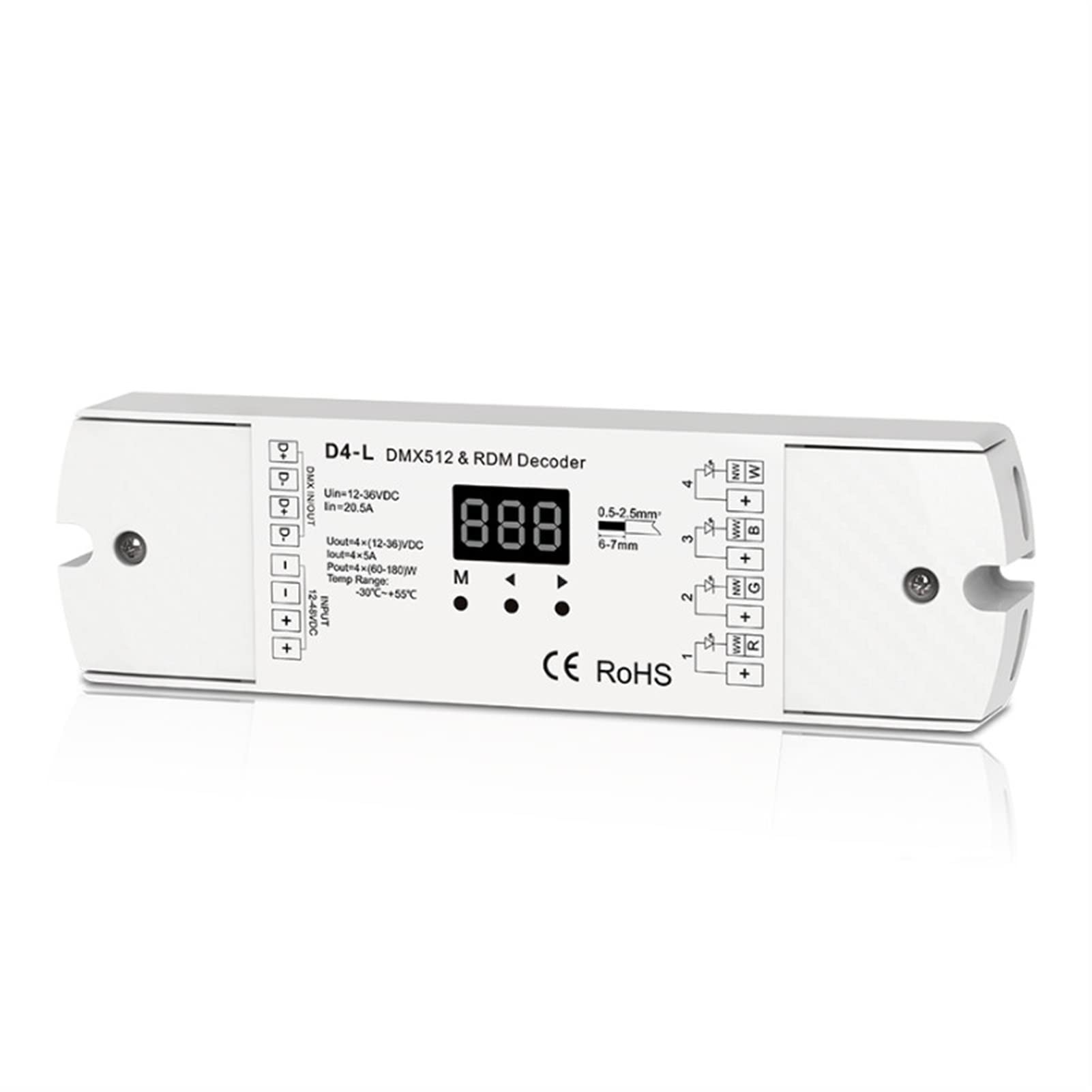Dimmer a led Dimmer 5A 4 canali DMX512 AC 110V-230V Parete del pannello tattile Dmx. Controller master Tuchable Dim Switch Compatibile for Salve compatibile for Deocder Regolatore di lumino