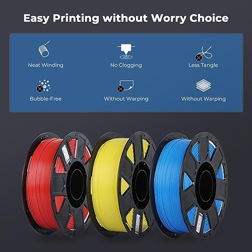 Image of Creality 3D Printer Filament 1.75mm, Ender PLA Filament No-Tangling Smooth Printing Without Clogging No Warping, Fit Most FDM 3D Printers, 1kg Spool, Dimensional Accuracy + /- 0.02mm, Yellow