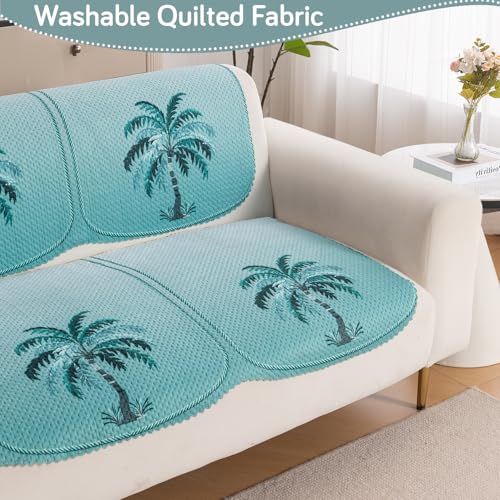 Image of HOKIPO HeavenHue Sofa Cover 5 Seater Panel Set 3+2, Island Breeze