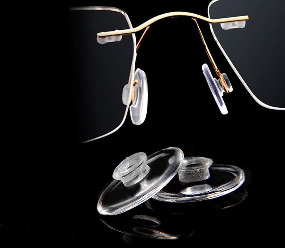 Sunshades Bhavya Optic 2 Pair Silicon Nose Pad Anti-Slip Stick On Press Fit Slide In Nose Pad Rimless Frame Oval Nose Pad 2 Pairs With Cleaning Cloth 3