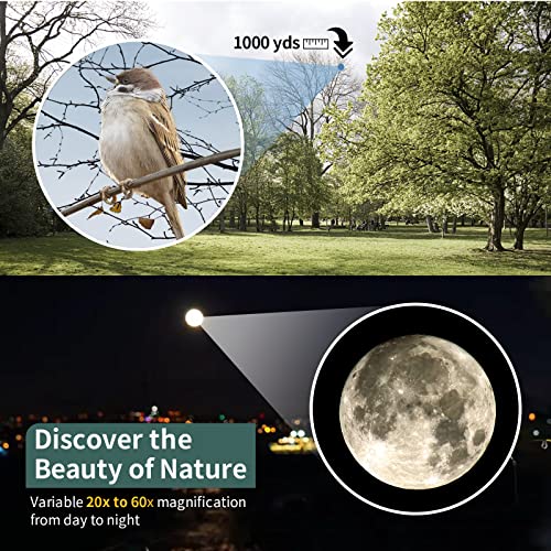 Dsoon 20-60X80 Spotting Scopes For Target Shooting With Extendable Tripod, Phone Adapter, Remote Control, Carry Bag, Spotting Scope For Bird Watching Hunting, Waterproof Spotter Scope #TOP1