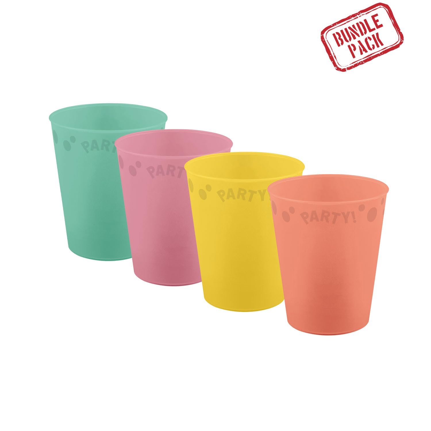 Procos Becher Set Aus Kunststoff, 4 Stück - Wiederverwendbare Partybecher Für Garten, Geburtstag & Feiern