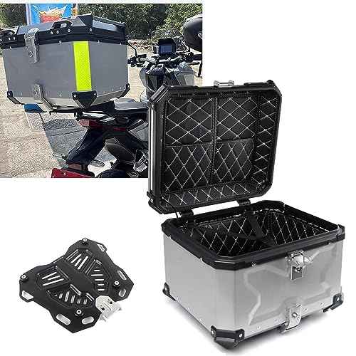Coffre de moto en aluminium étanche et antivol pour bagages et casque