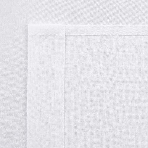 DWCN Semi-Transparent White Voile Curtains, 52 x 54 inches, Set of 2 Panels for Bedroom and Living Room