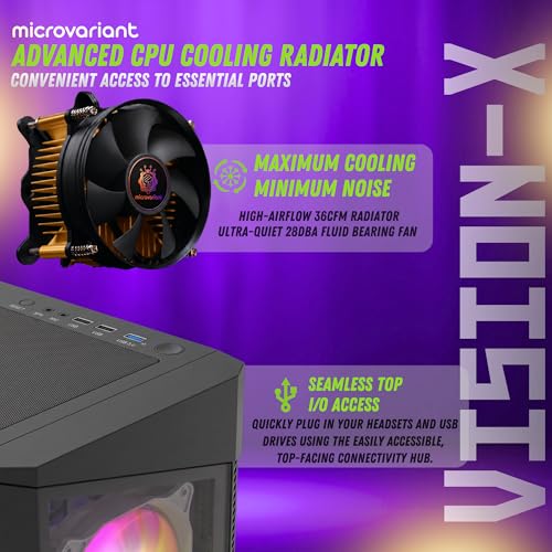 Image of Vision-X Gaming PC | Core I7 4th Gen | GT-730 4GB GPU | 16GB RAM | 512GB NVMe SSD | 5G WiFi+BT Dongle | Windows 11 Pro | USB 3.0 /HDMI /VGA Port | Black