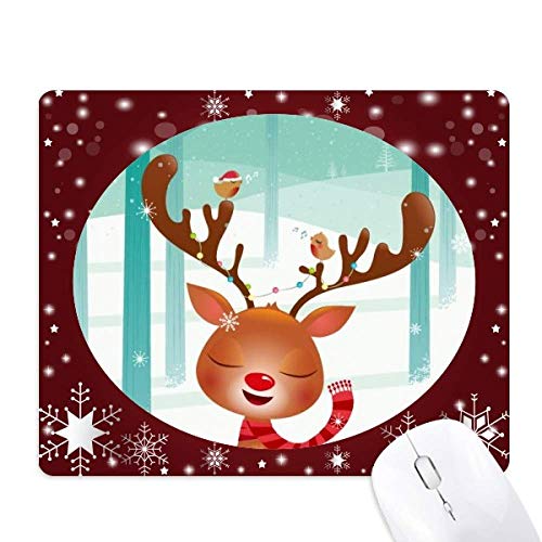Tapis de souris cerf de Noël antidérapant contre la fatigue du poignet en hiver