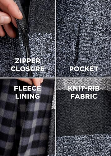 X RAY Boys (6-12) Full Zip Fleece Flannel Lining Sweater, Kids Mock Neck Knit Sweater for Spring, Fall and Winter4