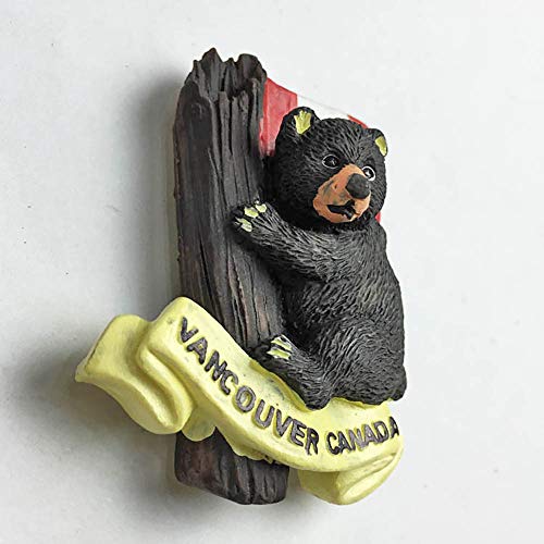 Imán decorativo de oso 3D para refrigerador Vancouver Canadá miniatura 2