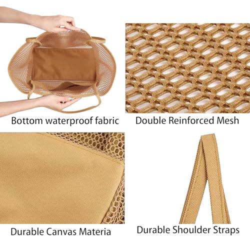 Image of Extra Large Mesh Beach Tote Bag, Waterproof Sandproof Handbag